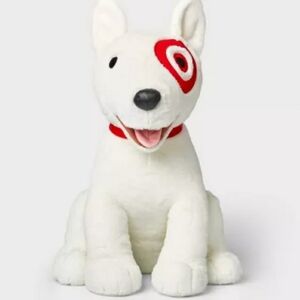 Target Bullseye Dog Plush Toy - White and Red